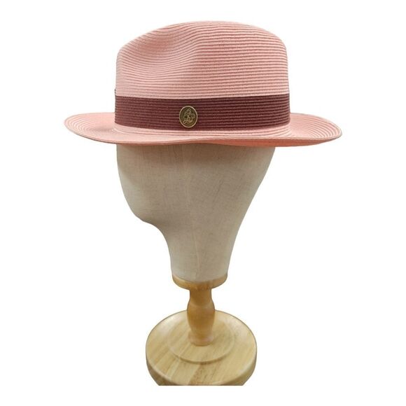 MEN'S STEVEN LAND CRUZ FEDORA STRAW HAT. SH-101 PINK. - Picture 4 of 10